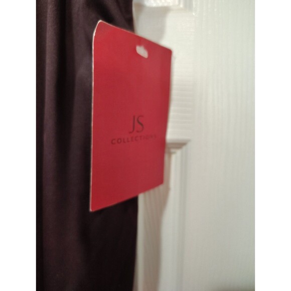 Vintage JS Collections Women's Satin Chocolate Brown Maxi Skirt Lined Size 12 - Picture 8 of 10